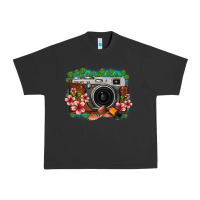 Pigment Black floral lotus leaf film roll vintage camera Urban Heavy Tee - FaDigitalArtStudio