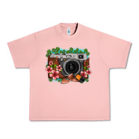 Salmon floral lotus leaf film roll vintage camera Urban Heavy Tee - FaDigitalArtStudio