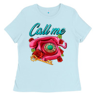 Baby Blue call me roses and pink telephone Ladies Tee - AdoDesignShop