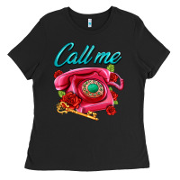 Black call me roses and pink telephone Ladies Tee - AdoDesignShop