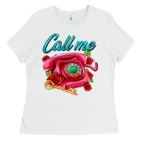 White call me roses and pink telephone Ladies Tee - AdoDesignShop