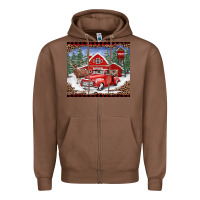 Chestnut Christmas farm reindeer and truck Zipper Hoodie - BarkalooDesign