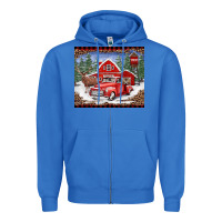 True Royal Christmas farm reindeer and truck Zipper Hoodie - BarkalooDesign