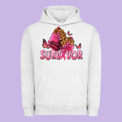 Breast Cancer Survivor Afro Nails Urban Hoodie Designed By Nancycooperartshop