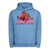 Pigment Pebble Blue Breast Cancer survivor afro nails Urban Hoodie - NancyCooperArtShop