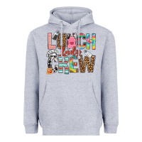 Heather Grey lunch lady crew Heavyweight Hoodie - NancyCooperArtShop
