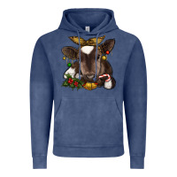 Vintage Denim christmas baby cow Vintage Hoodie - RanaPortraitStore