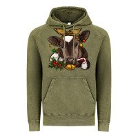 Vintage Olive christmas baby cow Vintage Hoodie - RanaPortraitStore