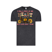 Vintage Black i sew a piece of my heart into every quilt i make Vintage Tee - AdoDesignShop