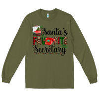 Army Green santa's favorite secretary Long Sleeve Tee - AdoDesignShop