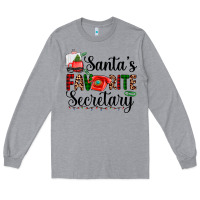 Heather Grey santa's favorite secretary Long Sleeve Tee - AdoDesignShop