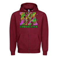 Burgundy mardi gras louisiana fleur de lis Zipper Hoodie - Jasminsmagicworld