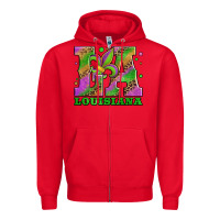 Red mardi gras louisiana fleur de lis Zipper Hoodie - Jasminsmagicworld