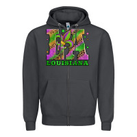 Smoke mardi gras louisiana fleur de lis Zipper Hoodie - Jasminsmagicworld