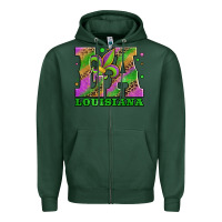 Sports Green mardi gras louisiana fleur de lis Zipper Hoodie - Jasminsmagicworld