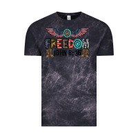 Cloud Black freedom john Vintage Tee - CowhideDigitalArt