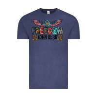 Vintage Denim freedom john Vintage Tee - CowhideDigitalArt