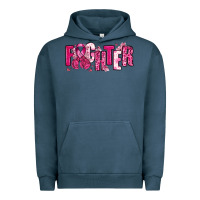 Pigment Midnight Navy Fighter Breast Cancer Urban Hoodie - NancyCooperArtShop