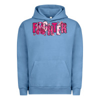 Pigment Pebble Blue Fighter Breast Cancer Urban Hoodie - NancyCooperArtShop