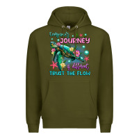 Army Green everyone's journey is different trust the flow Premium Hoodie - Artiststas