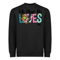 Black Oh how he loves us Heavyweight Sweatshirt - Neo Western
