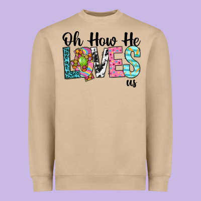 Oh How He Loves Us Heavyweight Sweatshirt Designed By Neo Western