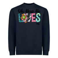 Navy Oh how he loves us Heavyweight Sweatshirt - Neo Western