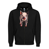 Black pig Zipper Hoodie - BarkalooDesign