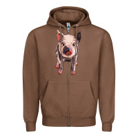 Chestnut pig Zipper Hoodie - BarkalooDesign