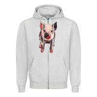 Dove Grey pig Zipper Hoodie - BarkalooDesign