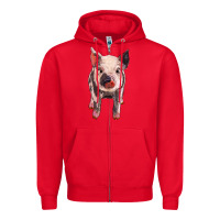 Red pig Zipper Hoodie - BarkalooDesign