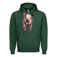 Sports Green pig Zipper Hoodie - BarkalooDesign