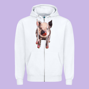 Pig Zipper Hoodie Designed By Barkaloodesign