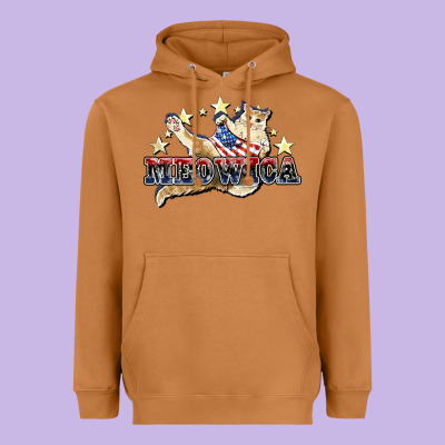 Meowica Cat Heavyweight Hoodie Designed By Nancycooperartshop