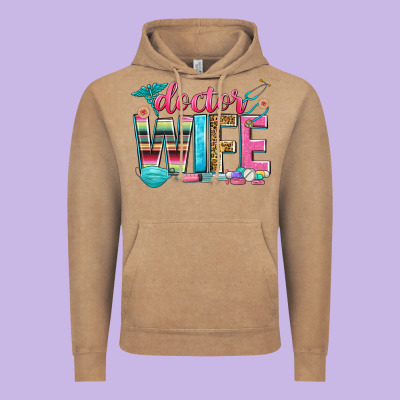 Doctor Wife Vintage Hoodie Designed By Zillion Design Studio