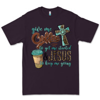 Plum give me coffee to get me started & jesus to keep me going Premium Tee - BarkalooDesign