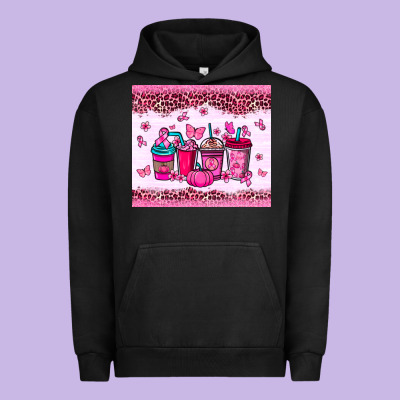 Breast Cancer Coffee Cups Urban Hoodie Designed By Nancycooperartshop