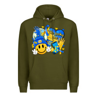 Army Green retro disco ball the lucky few smile face Premium Hoodie - Artiststas