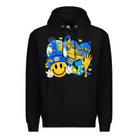 Black retro disco ball the lucky few smile face Premium Hoodie - Artiststas