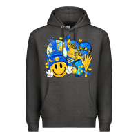 Charcoal Heather retro disco ball the lucky few smile face Premium Hoodie - Artiststas