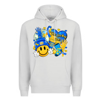 Dove Grey retro disco ball the lucky few smile face Premium Hoodie - Artiststas