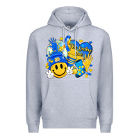 Heather Grey retro disco ball the lucky few smile face Premium Hoodie - Artiststas