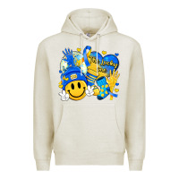 Oatmeal Heather retro disco ball the lucky few smile face Premium Hoodie - Artiststas