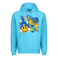 Ocean Blue retro disco ball the lucky few smile face Premium Hoodie - Artiststas