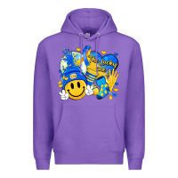 Purple retro disco ball the lucky few smile face Premium Hoodie - Artiststas