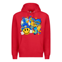 Red retro disco ball the lucky few smile face Premium Hoodie - Artiststas