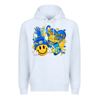 White retro disco ball the lucky few smile face Premium Hoodie - Artiststas