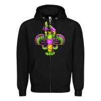 Black mardi gras crawfish fleur de lis Zipper Hoodie - Jasminsmagicworld