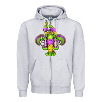 Heather Grey mardi gras crawfish fleur de lis Zipper Hoodie - Jasminsmagicworld