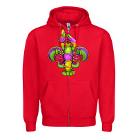 Red mardi gras crawfish fleur de lis Zipper Hoodie - Jasminsmagicworld